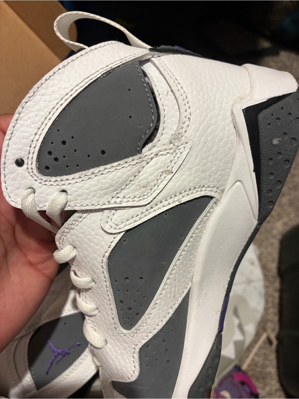 Jordan White and Dark Gray Retro Low-Top Sneakers